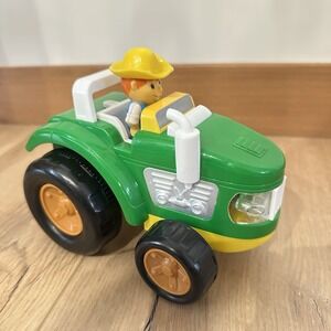 My First Vehicle Green Tractor Toy Farmer Plastic Lights Sounds Kid Connection
